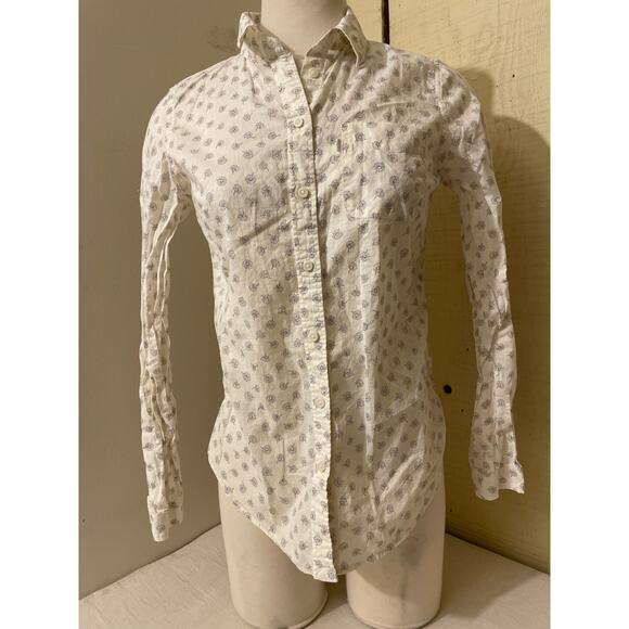 Levis Women's Size Small Tailored Fit Long Sleeve Button Up Print Shirt - Picture 1 of 8